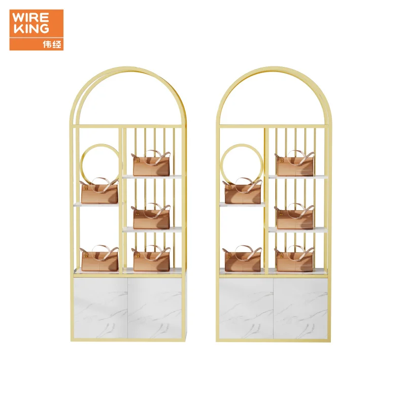 custom.Custom Light Luxury Lady Bags Boutique Display Shelf Ladies Bags Handbag Store Display Stand Rack view 4