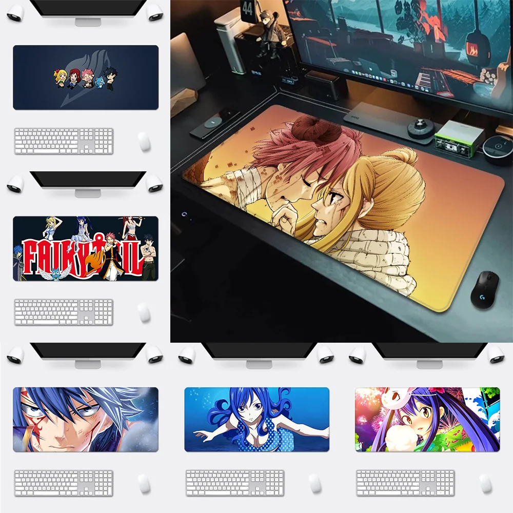 F-FAIRY T-TAIL Mousepad HD Printing Computer Gamers Locking Edge Non-slip Mouse Pad XXL90x40cm Keyboard PC Desk Pad