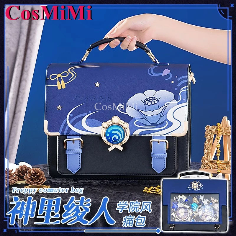 

CosMiMi Genshin Impact Kamisato Ayato Cosplay Theme Impression Pack Daily Preppy Commuter Backpack Messenger Bag Fashion Itabag