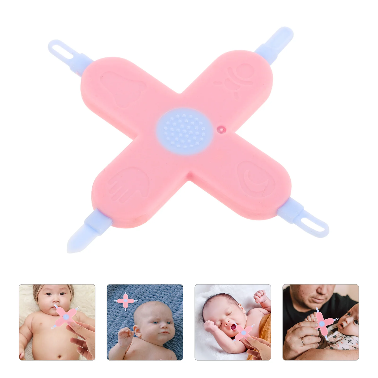 

4in1 Care Tools Pink Child Nose Ear Cleaner Wax Removal Nail Tool Infant Newborn Nasal Tweezers Ear
