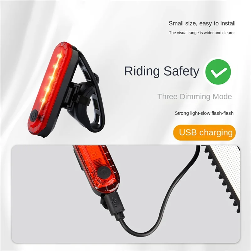 

RTSHE-Bike Задний фонарь USB Перезаряжаемый светодиодный яркий велосипедный задний фонарь Предупреждающие огни безопасности Аксессуары для велоспорта