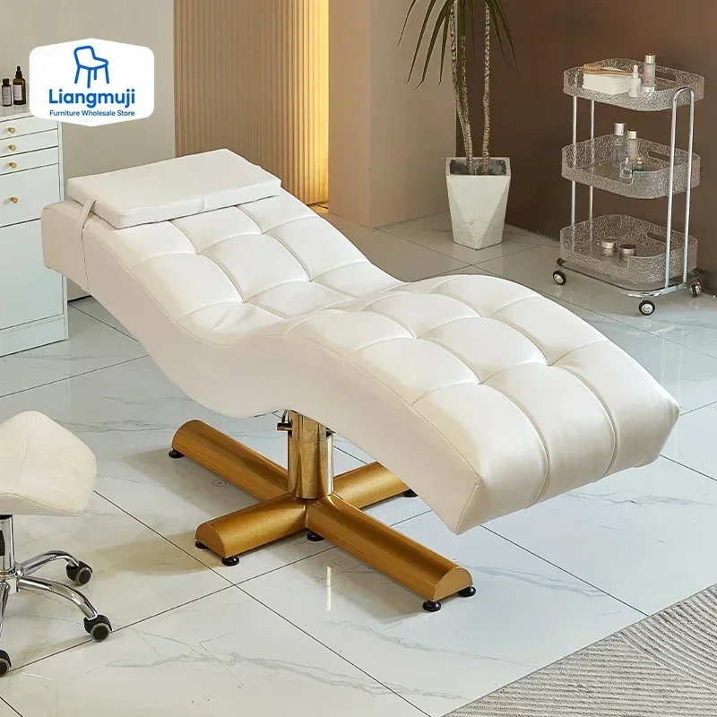 كرسي العناية ببشرة الوجه لصالون التجميل الحديث طاولة التدليك رموش منحنية سرير التجميل معدات الصالون أثاث طاولة التدليك المحمولة