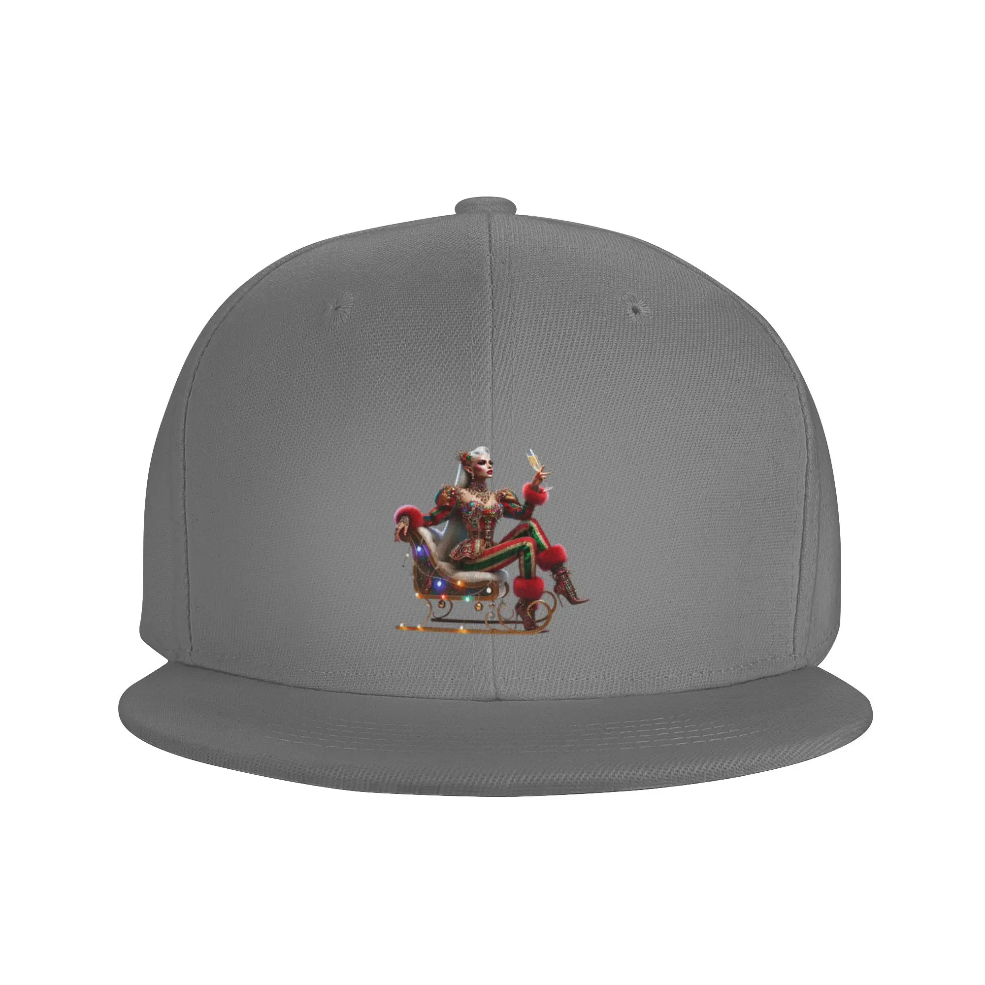 Fashion Sleigh Queen   Glam Christmas Fashion Flat Brim Sun Hat  Harajuku Style Men's Summer Cap