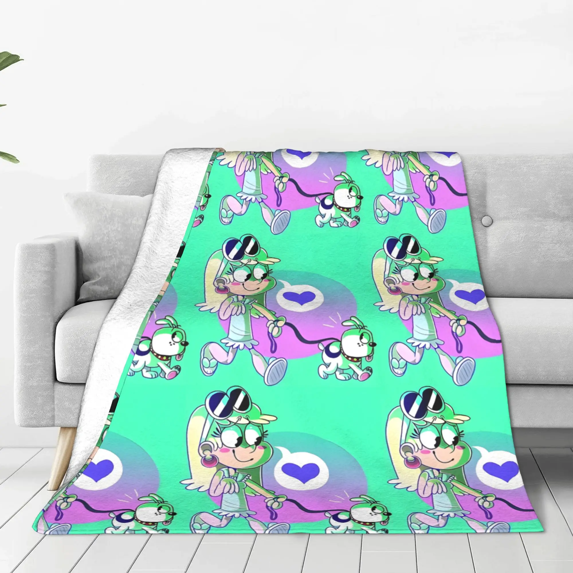 1PC Leni Walking Charles The Dog The Loud House Home Room Decorations Winter Blankets For Adults Bedding Home Interior Sofa Knee