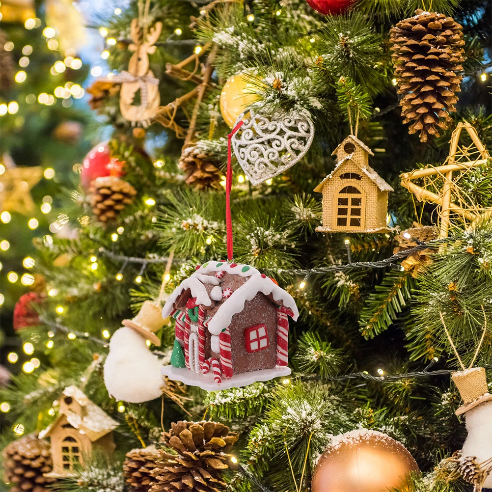 

4 Pcs House naments Christmas Tree Christmas Tree Pendants Hanging Decor DIY Clay Pendants Xmas Festive Reusable Gifts