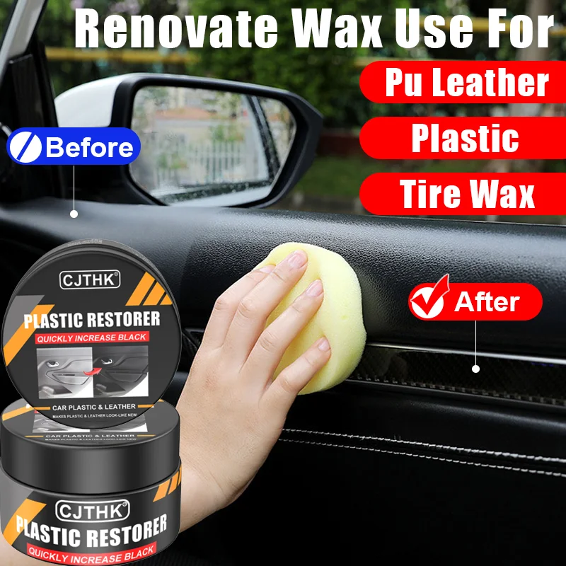 Car Plastic Restorer Auto Interior Panel Renewal Wax Coating Leather Plastic Rubber Polish Repair Auto Reconditioning Cream Care