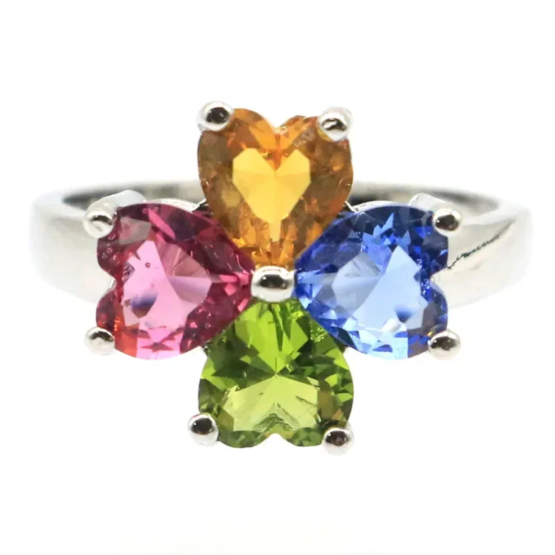 

925 SOLID STERLING SILVER Customized Rings London Blue Topaz Purple Amethyst Peridot Violet Tanzanite Citrine