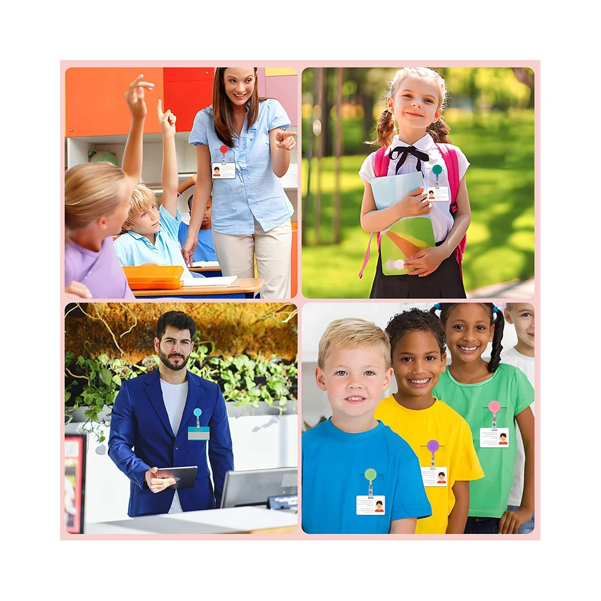 

Sturdy 50 Pcs Retractable Badge Reel Clips Holder Mixed Solid Color Nurse Students Doctor ID Badge Holder for Hanging ID Card