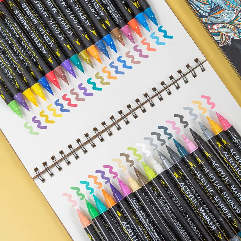 Acrylic Markers 6200 Double Headed Painting Color Soft Head 168 Color Set Body Painting DIY Art