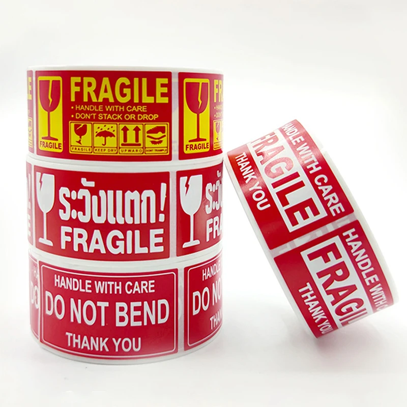 250Pcs/Roll Fragile Warning Label Stickers Please Handle with Care for Goods Shipping Express Label Fast Drop Shipping