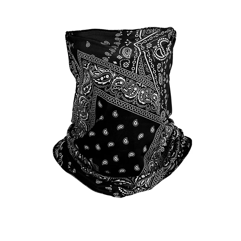 Bandana deportiva de verano para hombre, cubierta de polaina de cuello de seda de hielo, bufanda de tubo de cara triangular para colgar en la oreja,