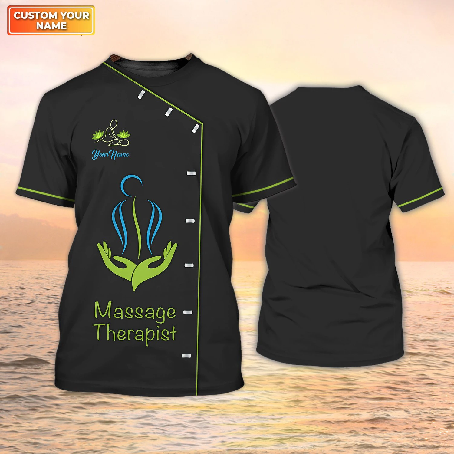 Massage Parlour Casual Customized Name Workwear Advertising T-shirt Body Therapy Uniform Pullover Unisex Clothing Loose Tees 6XL