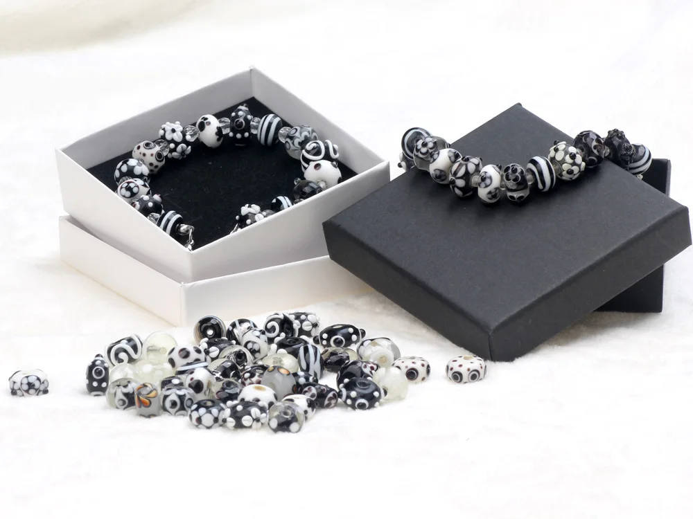 Black Color Series 2/4/6PCS/LOT Mixed Style Handmade Lampwork Glass Beads For Crafts Charm Bracelets/Earring DIY Jewelry Making