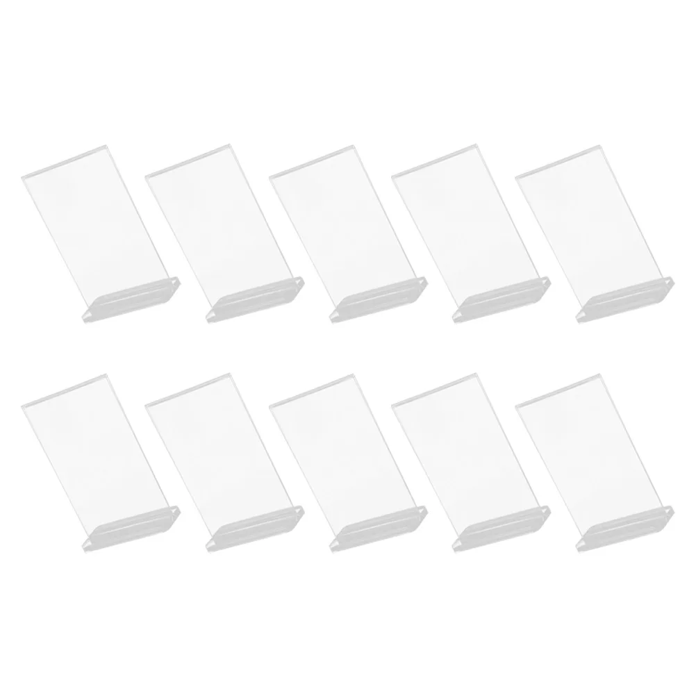 

10pcs Display Stand Acrylic Menu Holder Tabletop Sign Holder For Posters Menus Price Cards Desktop Storage Rack Lightweight