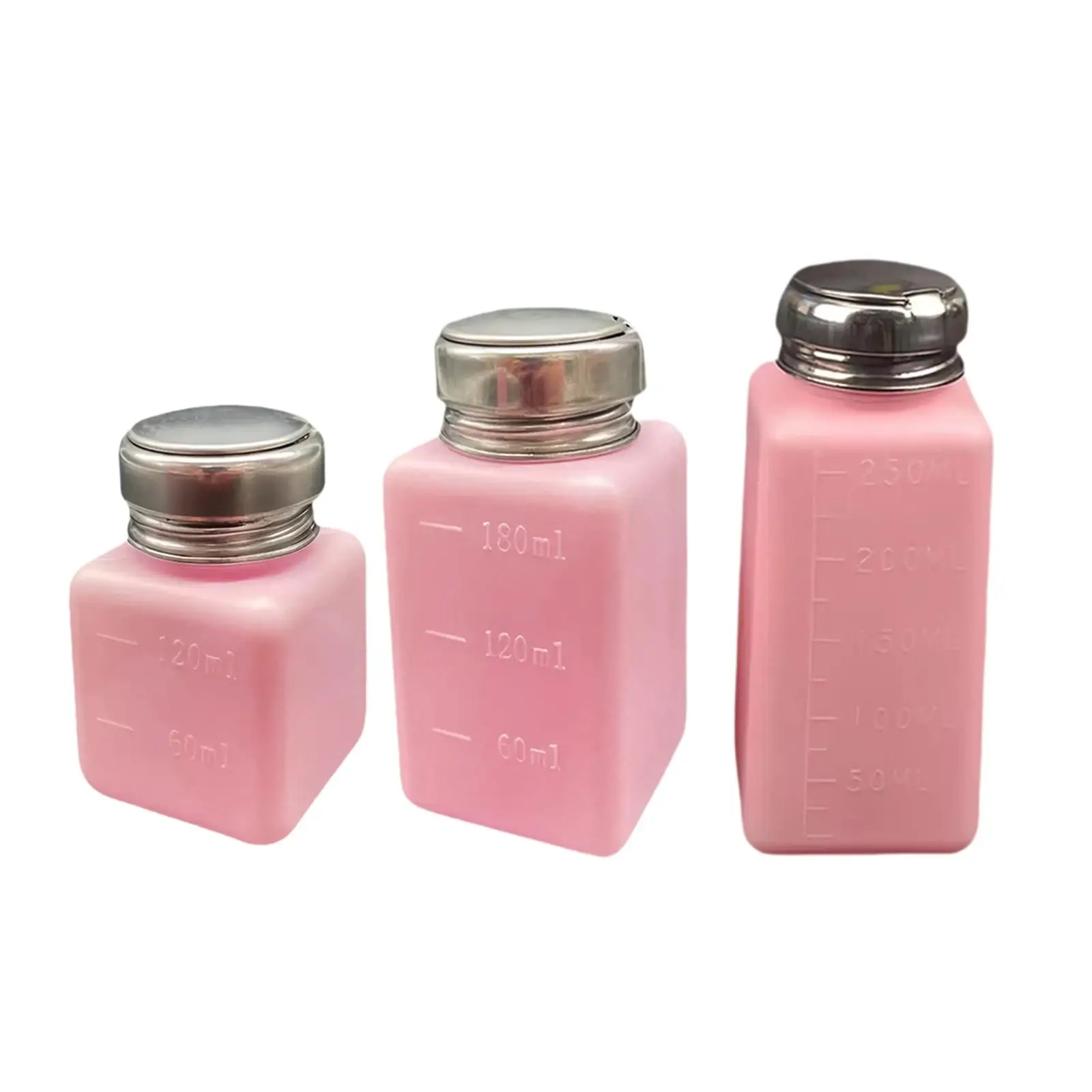 

Push Down Liquid Dispenser Empty Pumping Bottle for Nail Polish Remover Pink