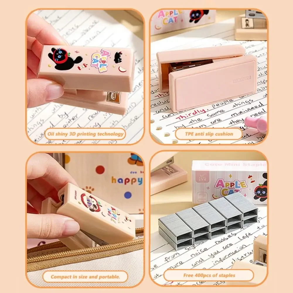Dachshund/Black Cat Stapler Use 24/6 Staples Labor-saving Heavy Duty Stapler Mini Portable Portable Manual Stapling Machine