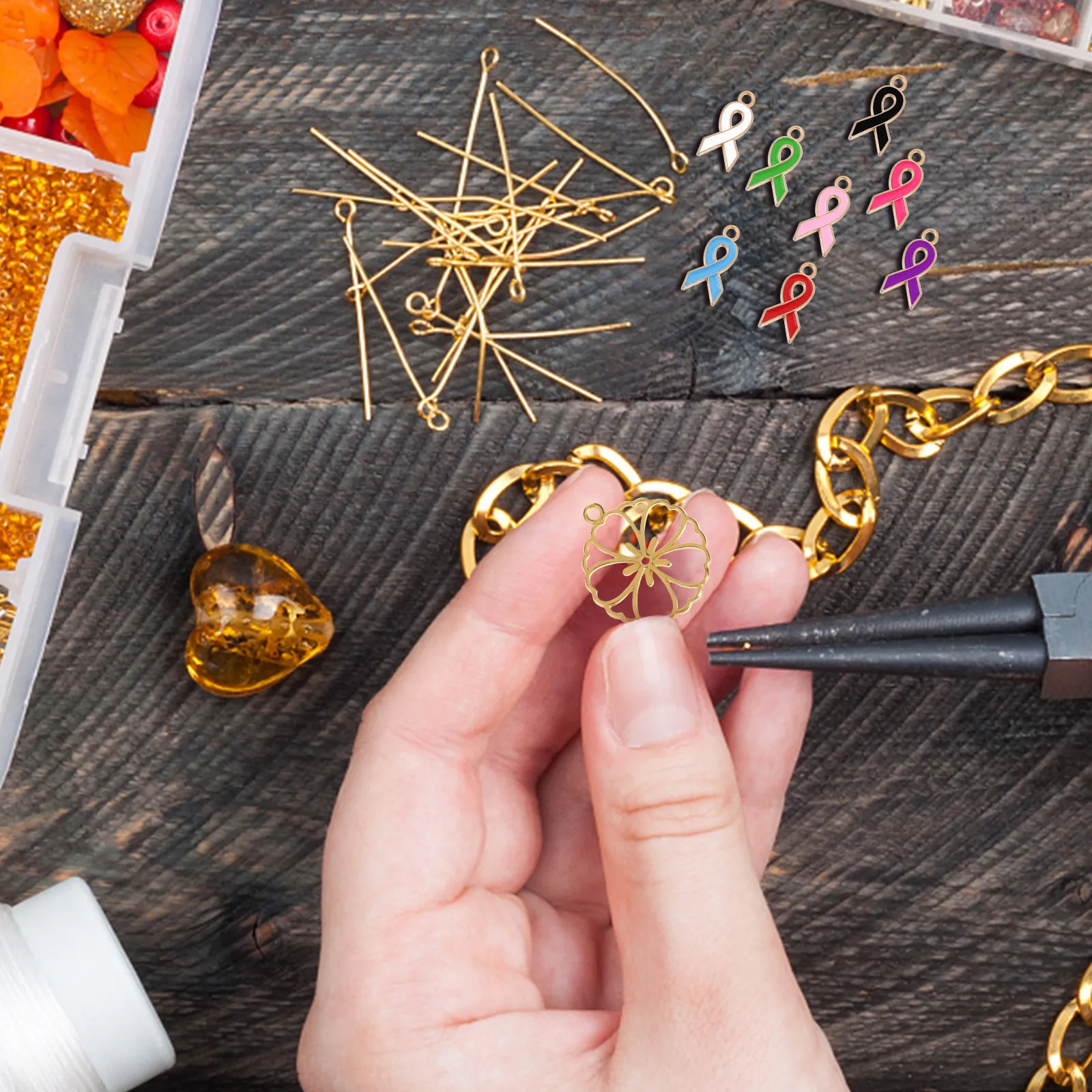 

12Pcs Sakura Hollow Frame Pendants Alloy Flower Charms DIY Jewelry Making Open Bezel Charms Flower Frame Pendants for Necklace