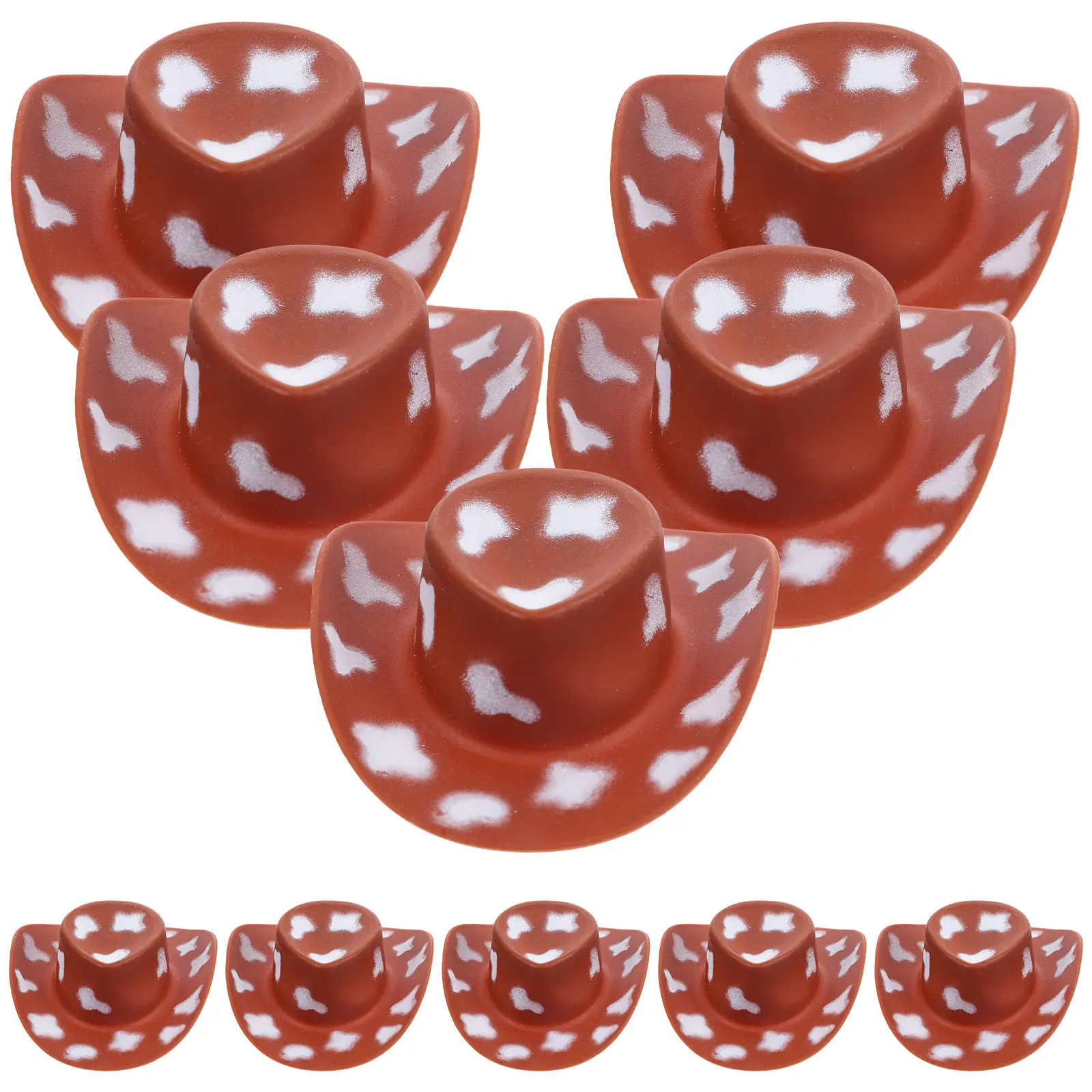 10 Piezas de Mini Sombreros Vaqueros, Sombreros Pequeños para Manualidades, Decoración, Artículos de Fiesta, Decoración del Hogar, Adorno para Pasteles, Kit de Accesorios