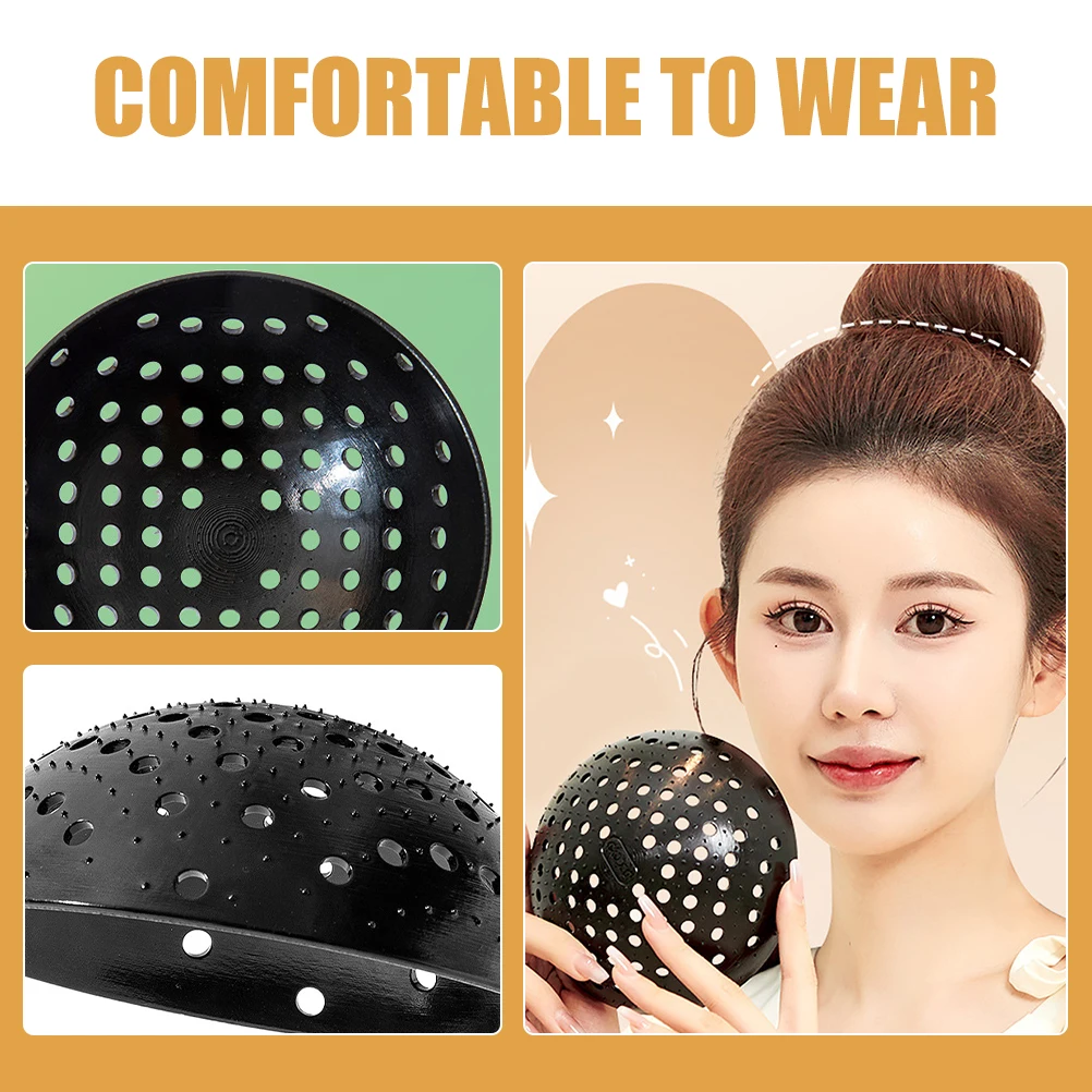 

4 Pcs Silicone Hair Pad for Women Black Color Instant Volumizing Tool Styling Accessory Bump Invisible Gel Base