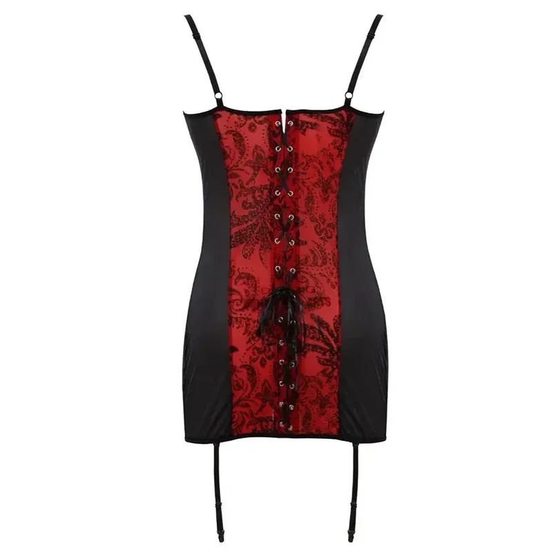 Sexy Women Lace Up Babydoll Lingerie Erotic Corset Underwear Sleepwear Plus Size 6XL lf[5