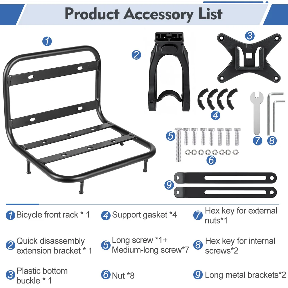 NEWBOLER MTB Fahrrad Front Rack Träger Packtaschen Tasche Gepäck Regal Halterung Stamm Für Fahrrad Zubehör – Detail 1