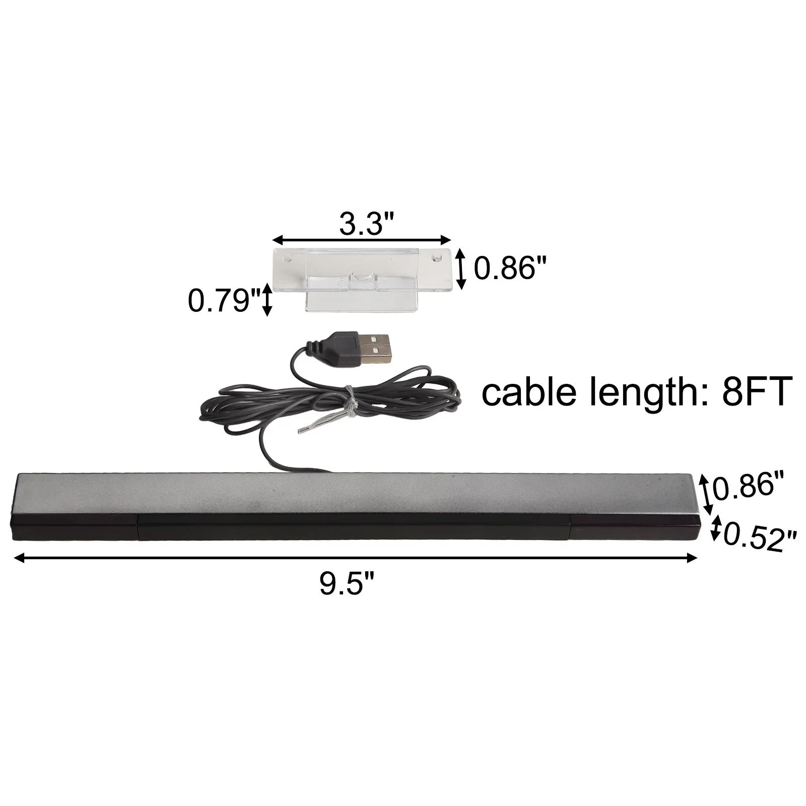 Sensor Bar USB For Wii For Wii U Console Replacement Infrared TV ForRay Wired Remote Sensor Bar Reciever Inductor Game Accessory