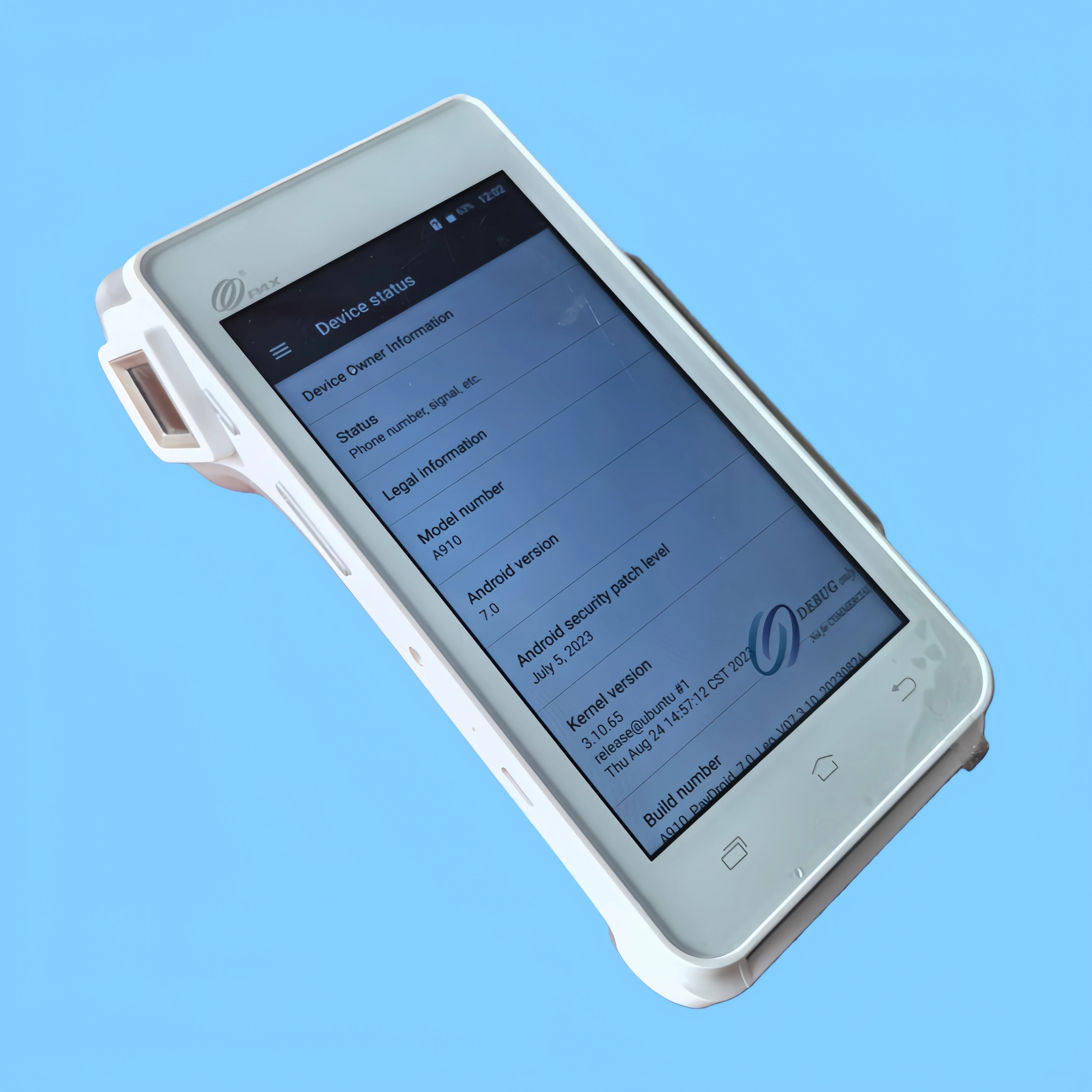 mode-de-debogage-de-terminal-pos-android-70-pda-a910-non-pour-le-commerce