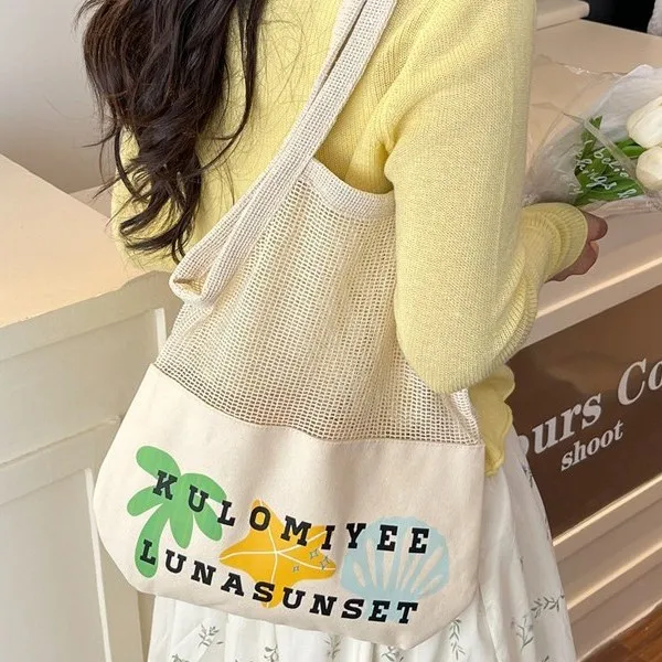 

‌New 2025 Woven Beach Bag - Leisure Donut Crossbody, Breathable Mesh Design‌