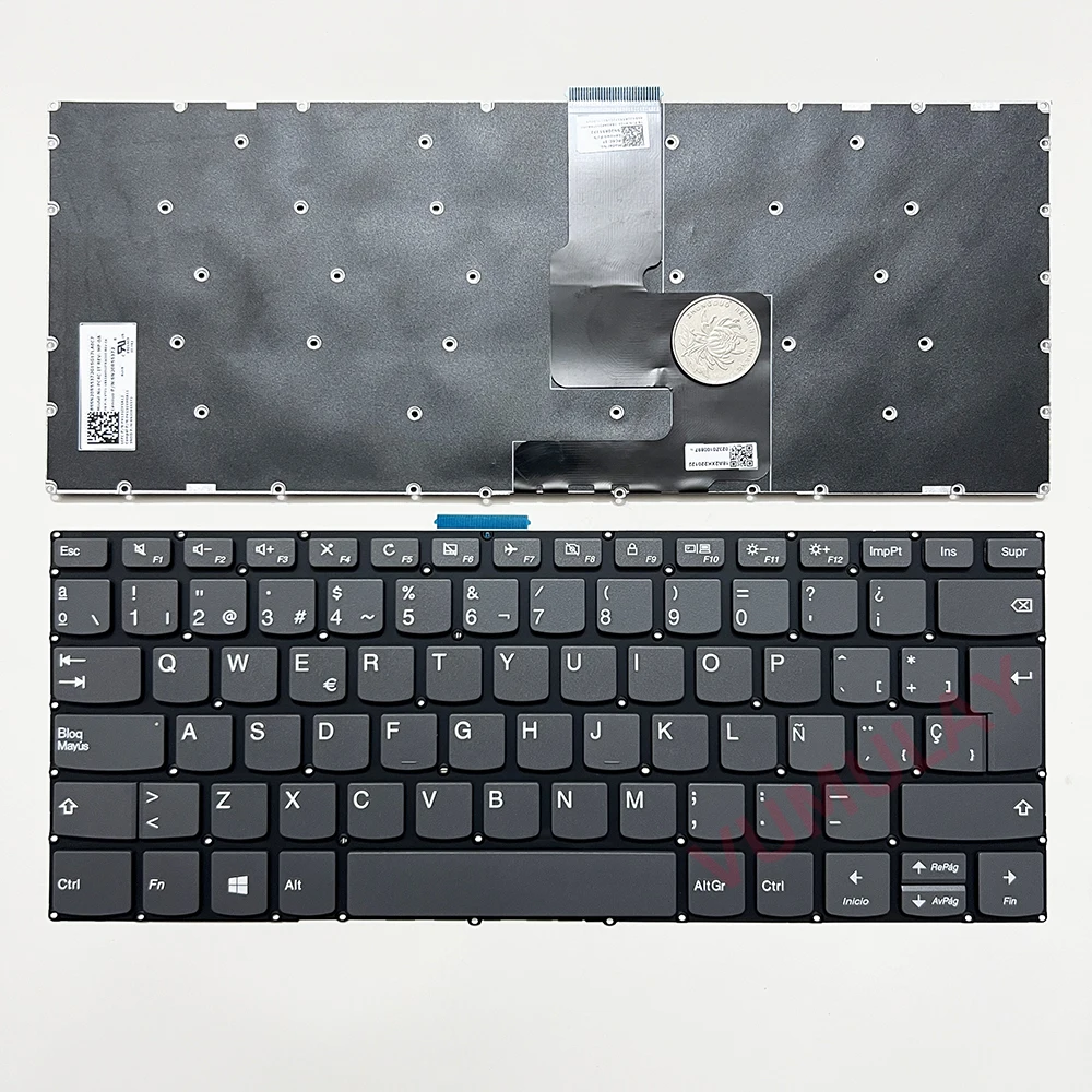 Teclado español para Lenovo IdeaPad, S340-14API, S340-14IIL, S340-14IML, Yoga, 520-14IKB, 80X8, 81C8, S340-14IWL, Flex-15IML,PC4CP-LSP,PC4CP-LA,SN20M61780,SN20M61808,SN20M61938,SN20M61873,SN20R55332,S145-14IKB,S145-14