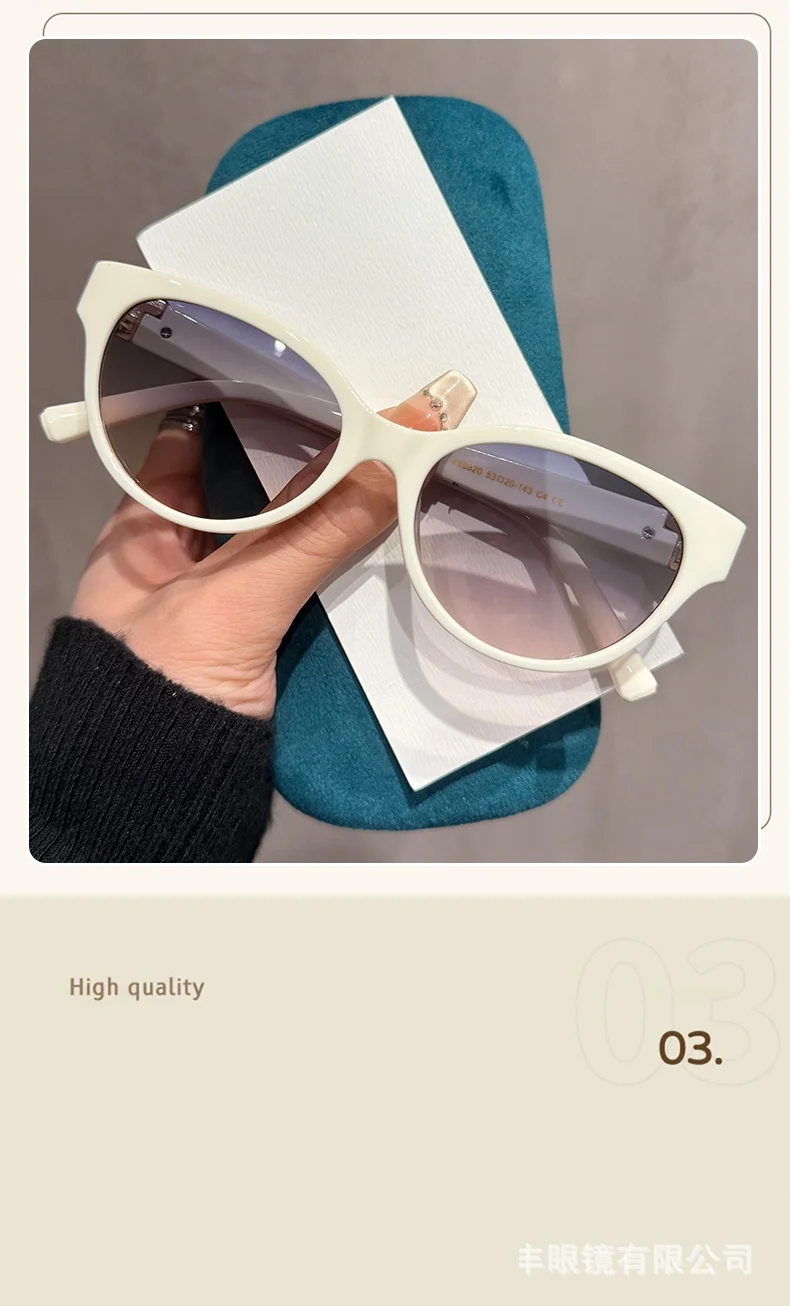 Neue Sonnenbrille im Cat-Eye-Stil mit T-förmigen Bügeln und kleinem Duft für Damen DS-8820 – Detail 4