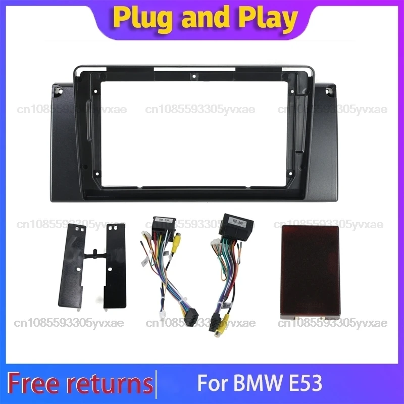 

9-дюймовая автомобильная радиостанция, мультимедийная навигационная приборная панель для BMW 5 E39 X5 E53 1995-2003, автомобильная DVD-стереорамка, крепление на панель, приборная панель android