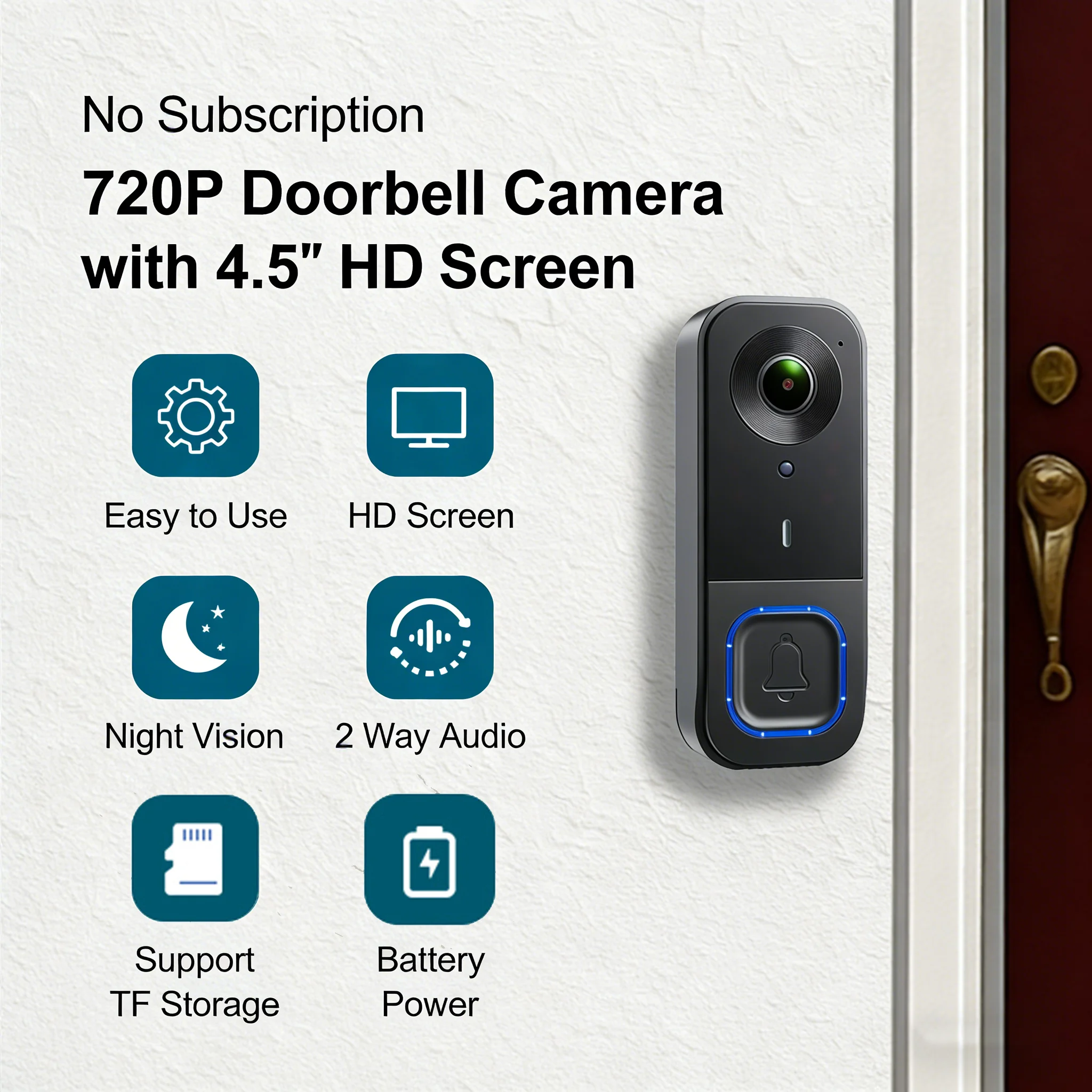 Smart Video Doorbell with 4.5