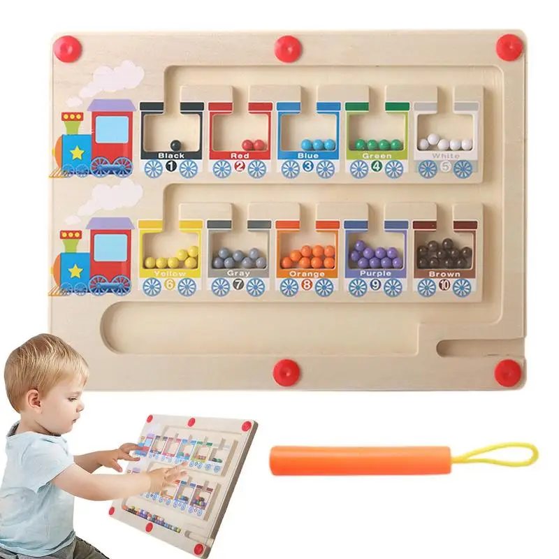 Colore magnetico e numero labirinto Montessori apprendimento educazione giocattolo abbinamento colore apprendimento conteggio Puzzle Board per bambini