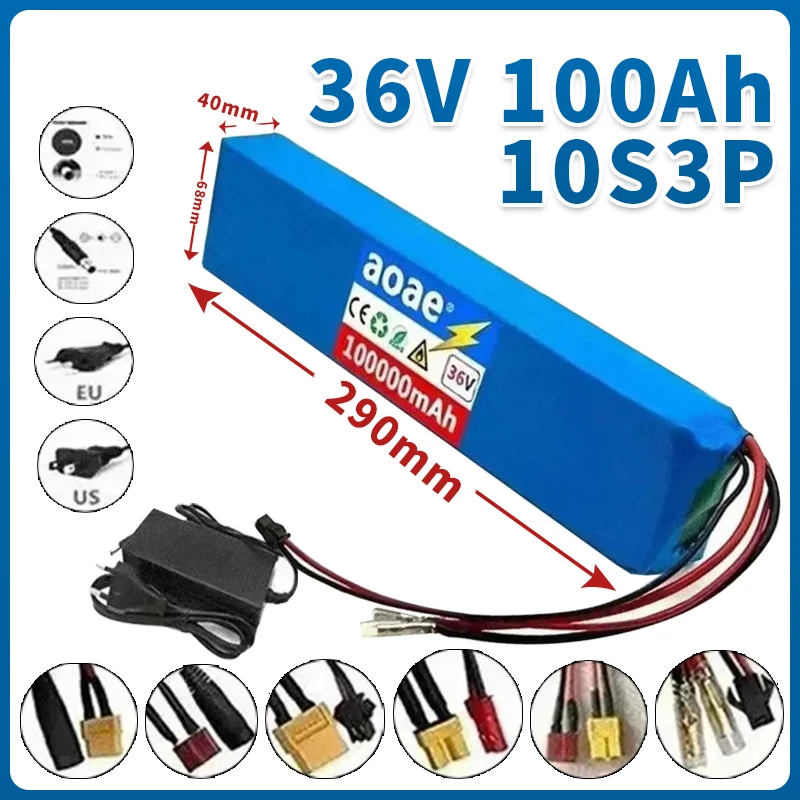 10S3P 36V 100Ah 18650 Rechargeable Lithium Battery Pack 1000W Power Modified Bicycle electric scooter Vehicle with BMS