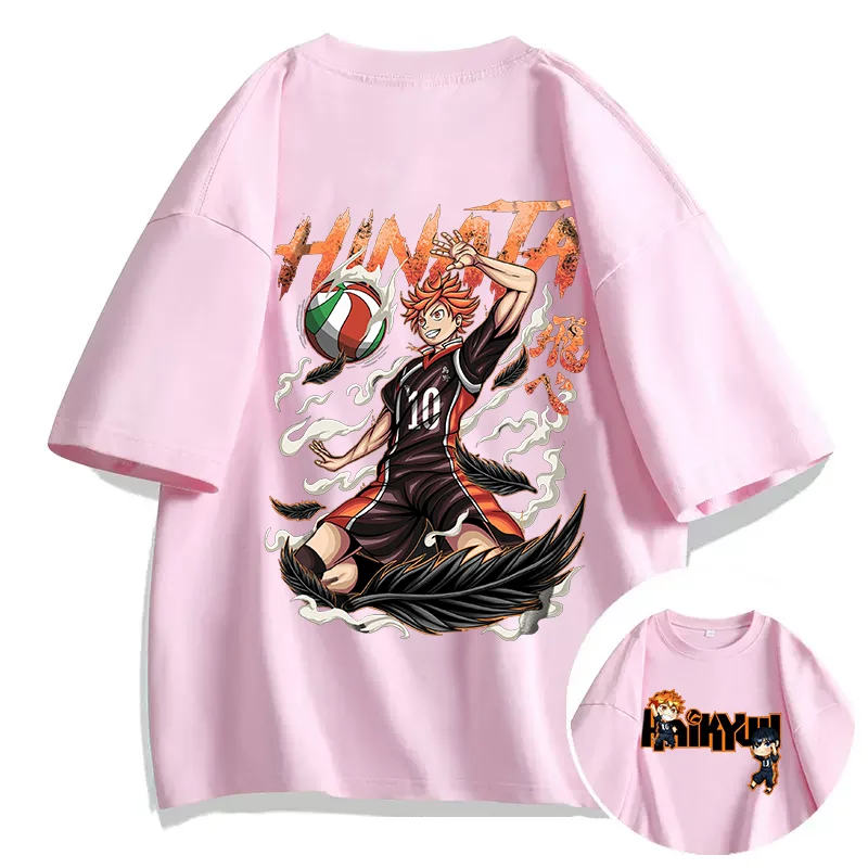 Anime Haikyuu Karasuno High School Hinata Shoyo Print T Shirt Couple student street sports casual T-shirt