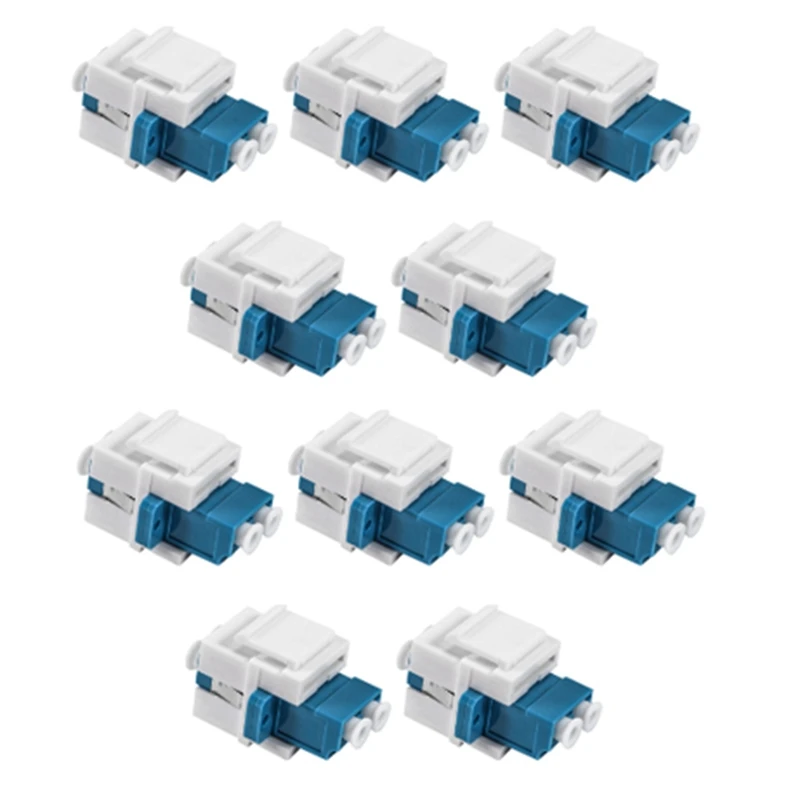 Y43A-LC Fiber Optic Adapter LC To LC Duplex Multimode 10GB F/F Keystone Coupler For Wall Plates, Patch Panels American