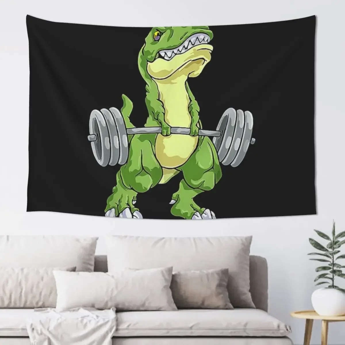 

WEIGHT LIFTING Dinosaur Funny gift Tapestry Art Mural Decor Home Home And Comfort Decor Wallpaper Tapestry