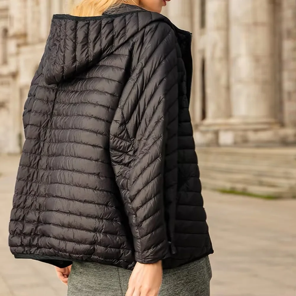 2025 neue Winter Frauen 90% Weiße Ente Unten Mantel Kurze Puffer Jacke Lose Weibliche Feder Parka Mit Kapuze Outwear Warme mode