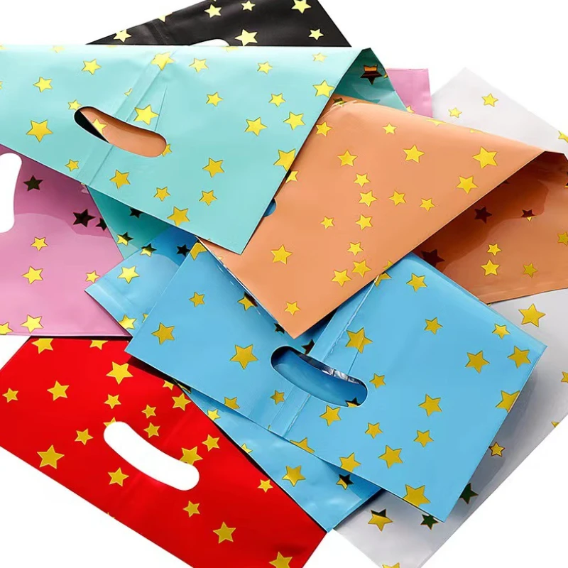 10pcs Cute Star Aluminum Silm Gift Bags Party Packaging Bag For Small Business Store Wedding Birthday Present Candy Jewelry