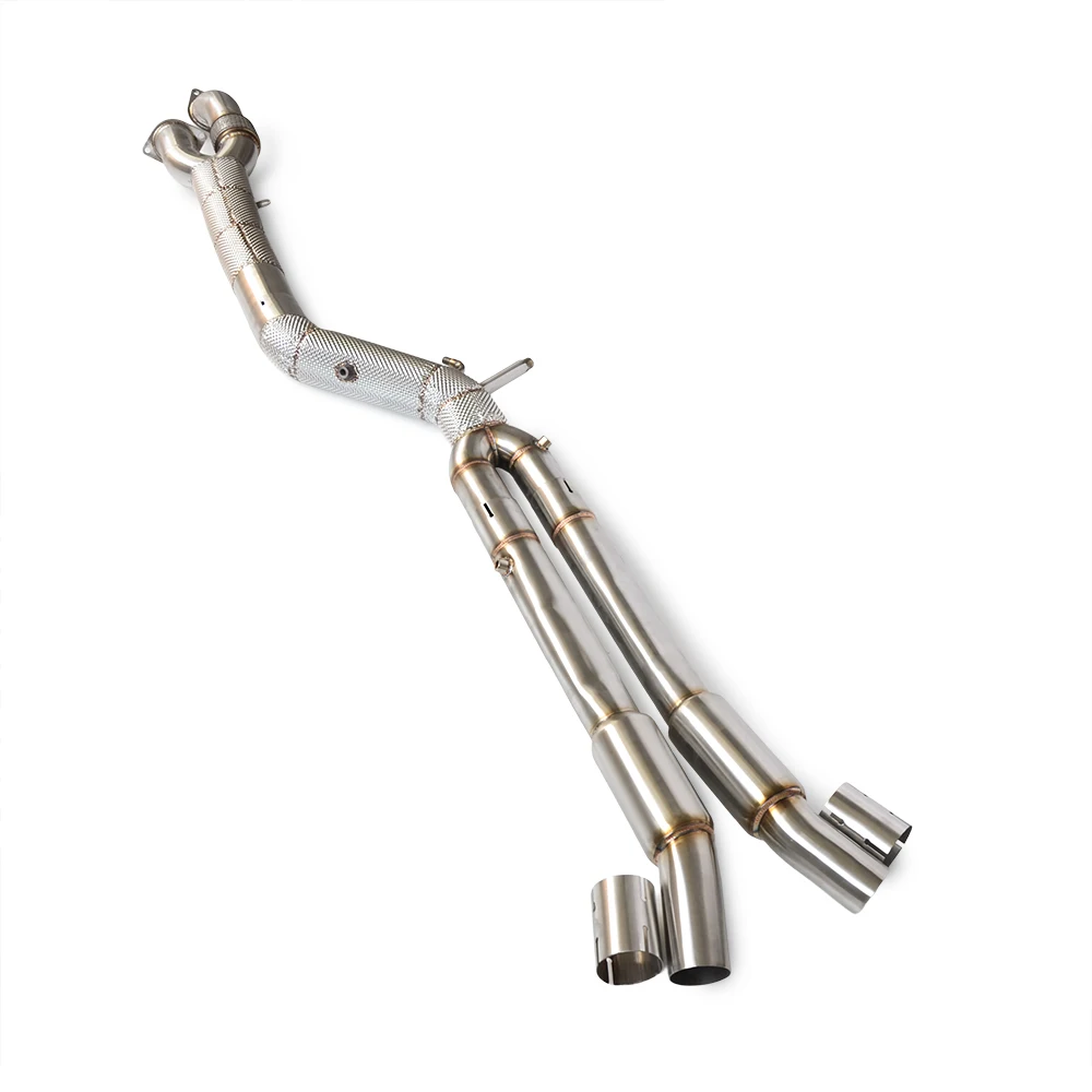 For BMW M3/M4 G80/G82 3.0 2019-2023 High performance stainless steel exhaust resonator equal length medium pipe exhaust muffler