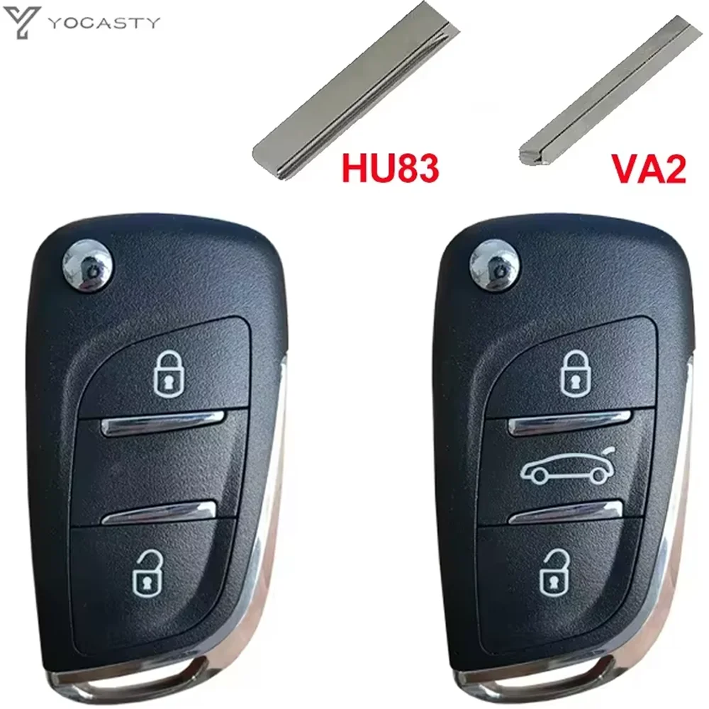 YOCASTY Modified Remote Car Key Shell For Citroen C2 C3 C4 C5 Berlingo For Peugeot 207 307 308 407 607 HU83 VA2 view 3