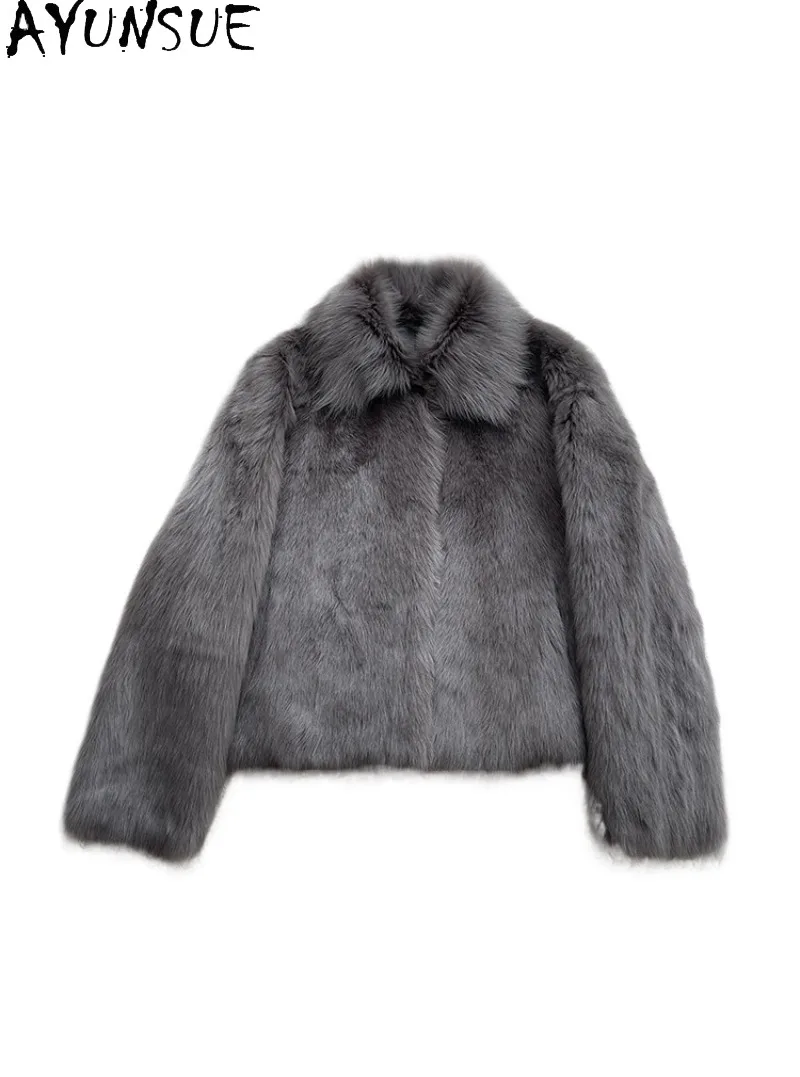AYUSNUE Genuine Toscana Shearling Women Coat Straight Fur Lambskin Jacket Short Length Notched Lapel Clothes Fashion Winter 2026