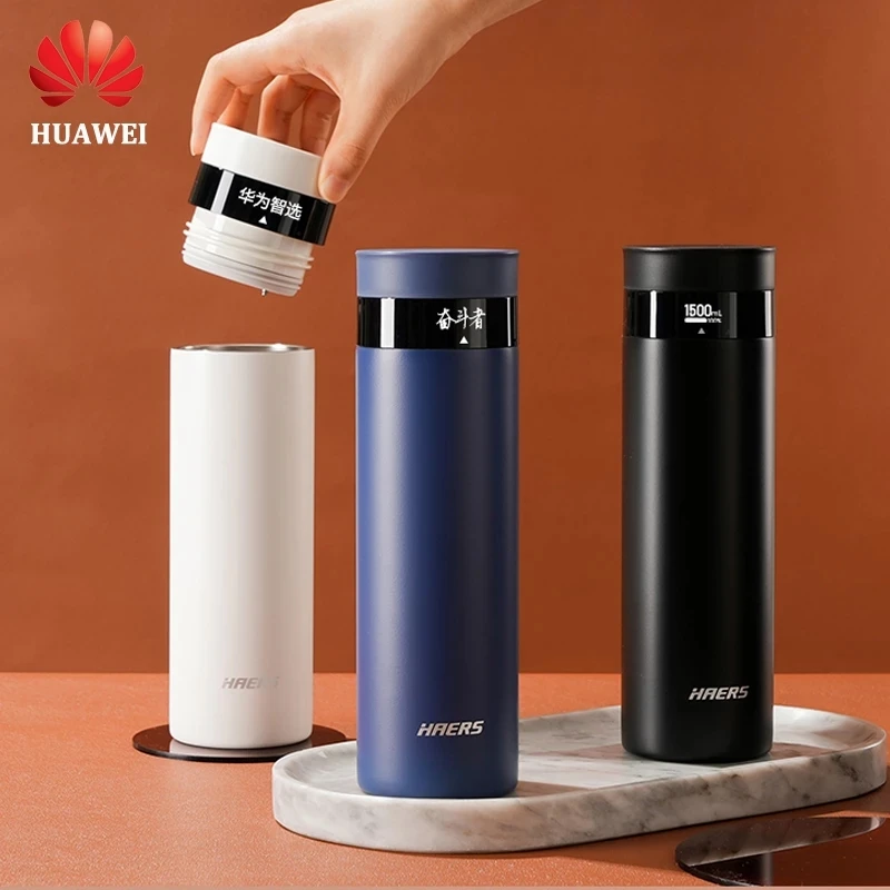 Original Huawei HAERS 440ML Smart Water Bottle Cooler Stainless Steel Thermos Coffee Bottle Temperature Display Leakproof Cup