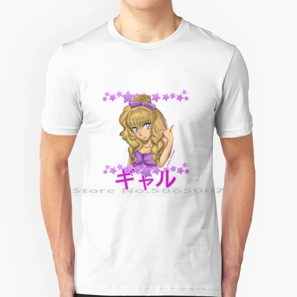 I Love Gyaru! T Shirt 100% Cotton Gyaru Japan Cogal Fashion Cute Blonde Anime Manga Stars Big Size 6xl Tee Gift Fashion