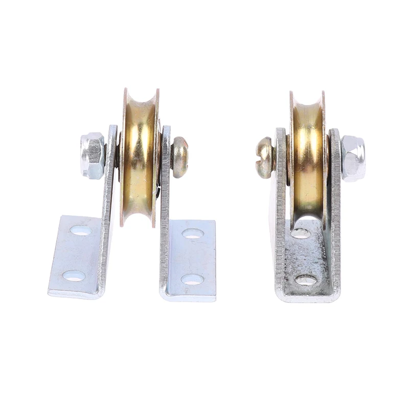 High Quality 1Set Iron Bracket Pulley 6mm Wire Rope Pulley Fixed Roller Over-line Hanging Wheel Guide Wheel U Wheel