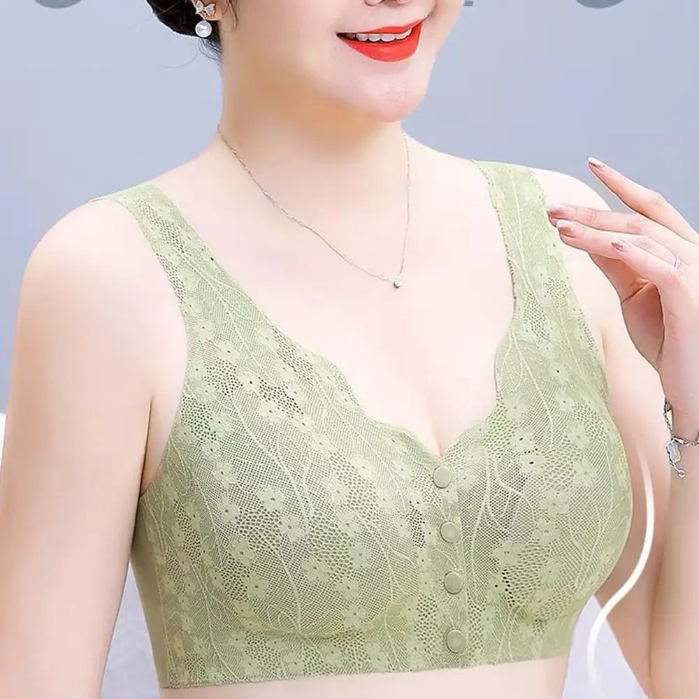 Without Steel Ring Sexy Lace Underwear Thin Comfortable Bras for Older Women Widened Shoulder Straps Convenient Women Lingerie