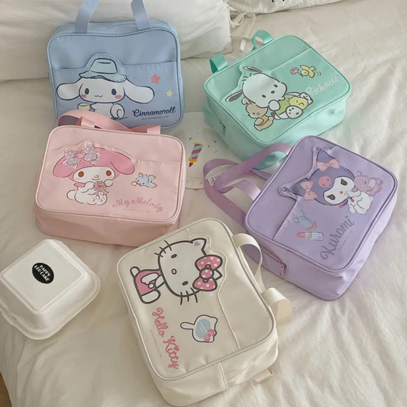 Sanrio tas Organizer kosmetik imut, tas dompet tangan portabel, tas Organizer kosmetik anti air, lapisan, kapasitas besar, Hello Kitty, lucu