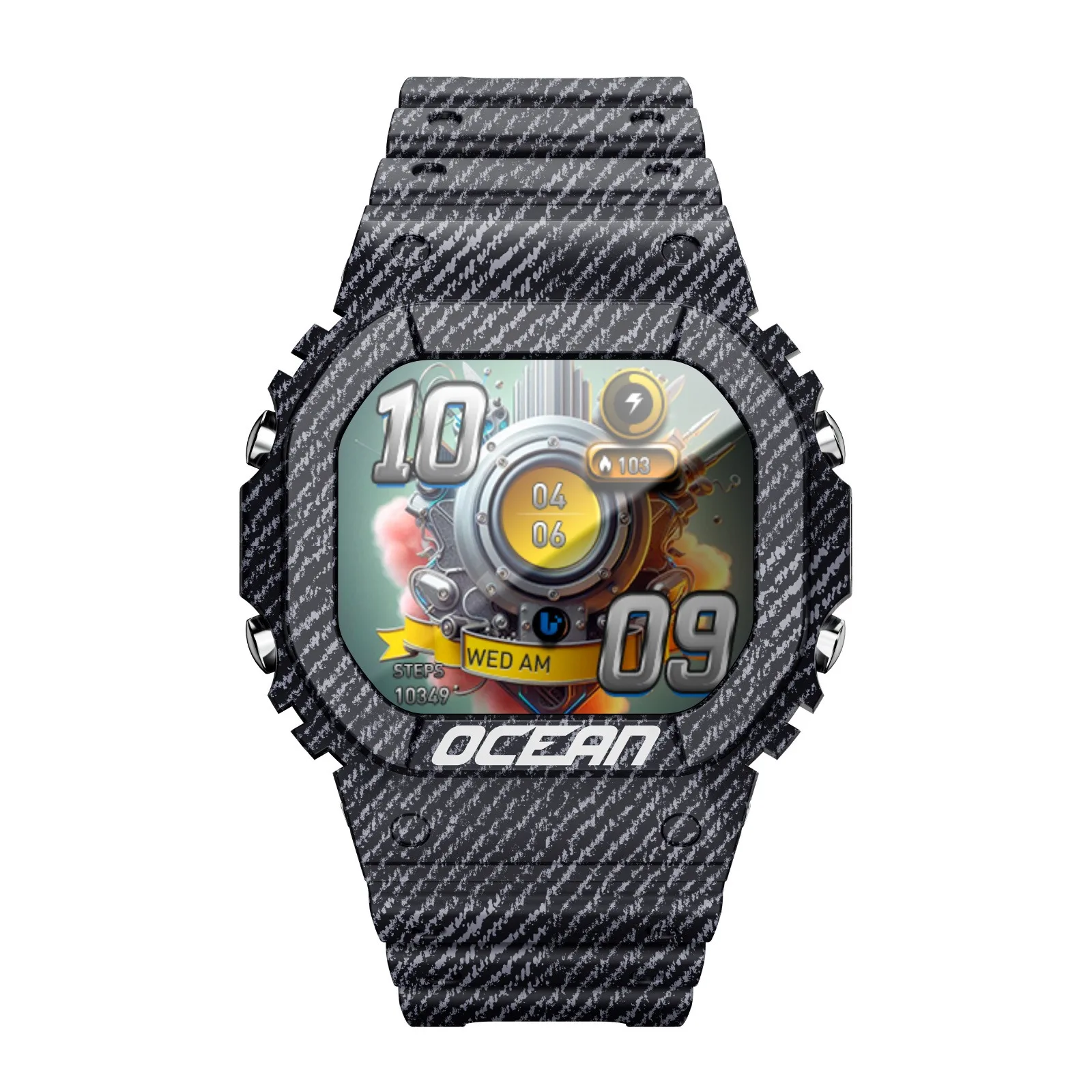 OCEAN 1.75\'\' Outdoor Sports Bracelet Touch Screen Bluetooth Call Flashlight SOS Compass Blood Pressure & Blood Oxygen Monitoring