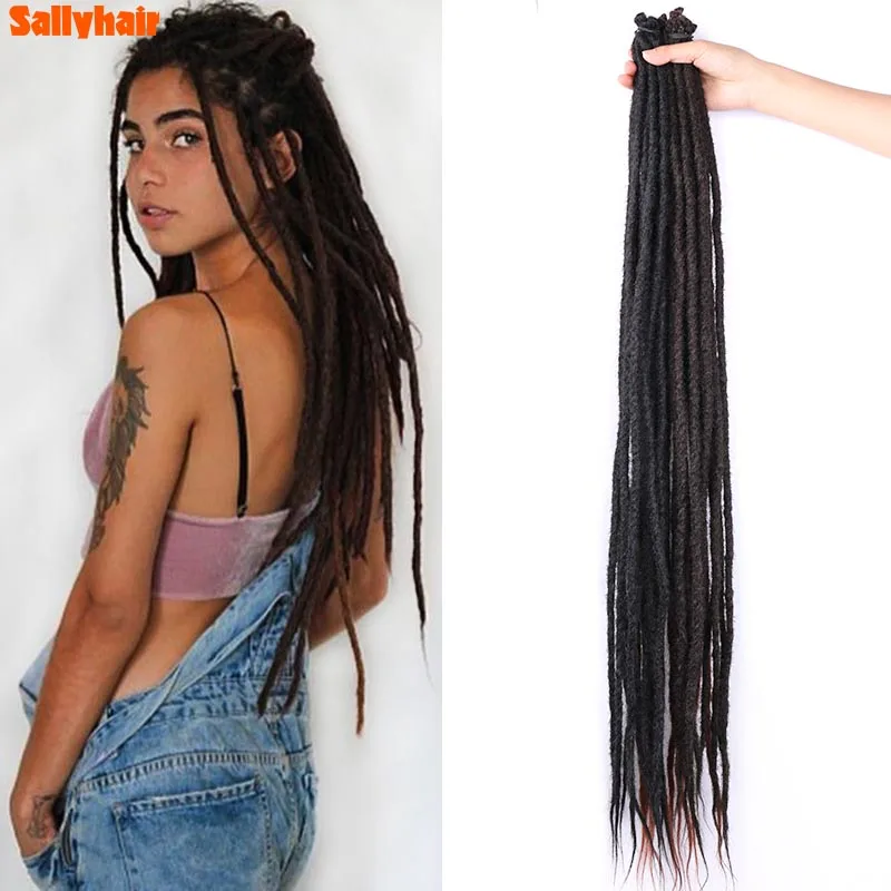 สังเคราะห์36นิ้ว Dreadlocks ถักโครเชต์ผม Dread Locs Handmade Braiding Hair Extension สำหรับ Afro ผู้หญิงผู้ชาย Hip Hop สไตล์10Pcs