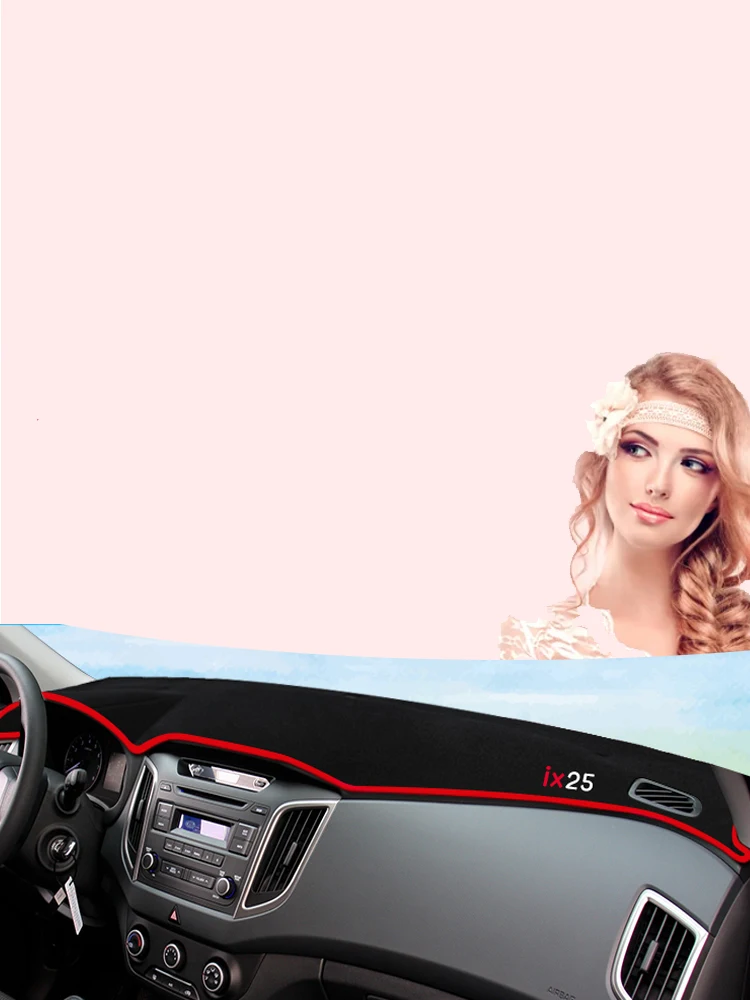 Dla Hyundai Creta Ix25 2014 2015 2016 2017 2018 2019 Anti-slipmata pokrywa deski rozdzielczej osłona przeciwsłoneczna mata dywanik akcesoria samochodowe — zdjęcie 2